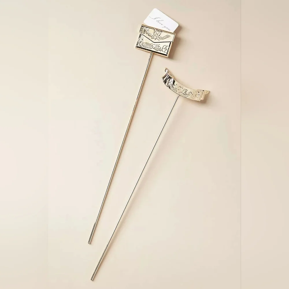 Anthropologie Love Notes Metal Bouquet and Plant Pot Picks, NIB.
